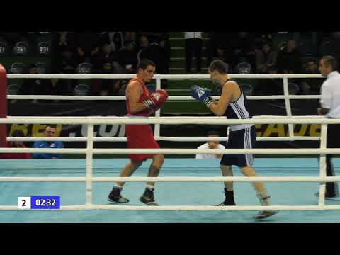 (75kg)GEO Boxing 15-11-2019 Quarterfinal RED Giorgi MANJAVIDZE Poti VS BLUE Akhmat ABUSERIDZE Batum.